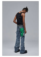 Cleanfit Green Washed Multi-pocket Straight Jeans