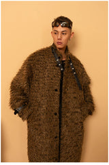 Men's Casual Brown Faux Fur Coat