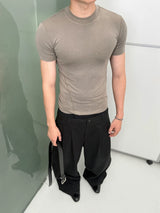 Sanded Slim Stretch Velvet Tee
