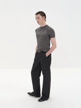 Slim Fit Rhinestone Short Sleeve Tee