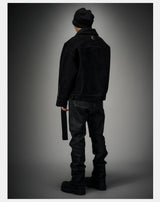 Oversized Raglan Suede Ribbon Jacket