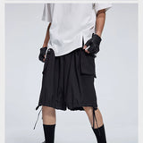 Casual Three Color Pocket Drawstring Shorts