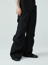 Men's Wrinkle Loose Flared Dress Pants