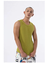 Loose Multi-color Crew Neck Sweater Vest