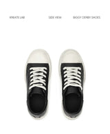 Unisex Distressed Low-Top Leather Platform Sneakers