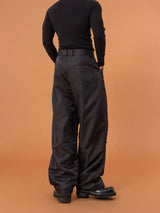 Men's Black Windproof Warm Cargo Pants