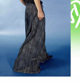 Y2K Washed Loose Flared Denim Overalls