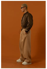 Cropped Pink Brown Cotton Baseball Jacket