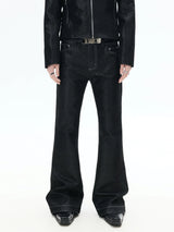 Mid Rise Flare Silver Riveted Jeans