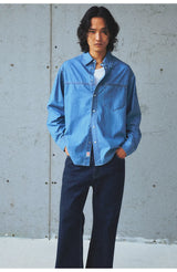 Okayama Washed Long-Staple Cotton Denim Shirt