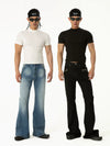 Men's Black Slim Short-sleeved Knit Tees