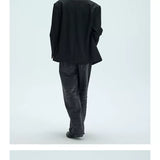 Two-Tone Distressed Oversized Casual Blazer
