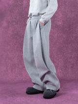 Gray Black Elastic Waist Sweatpants