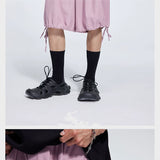 Casual Three Color Pocket Drawstring Shorts