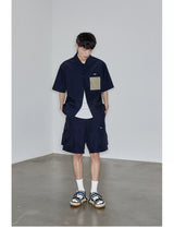 Magnetic Belted Elastic Multi-pocket Shorts