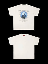 Loose Ivory Printed Short Sleeve Tee