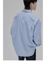 Blue White Striped Pocket Shirt
