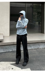 Men's Drawstring Waist Flared Suit Pants