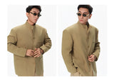 Hemp Stand-Collar Blazer