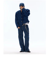Elegant Retro Plaid Boxy Tweed Jacket