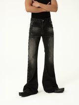 Men's Blue Black Rivet Flare Jeans