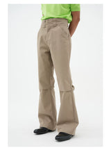 Men's Double Buckle Pleated Casual Pants