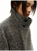 Pleated Back Wrap Cocoon Coat