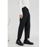 Double Pleated Wide Cropped Suit Pants
