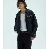 Chained Short Mock Neck Puffer Coat