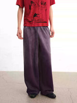 Faded Cotton Straight Loose Pants