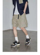 Magnetic Belted Elastic Multi-pocket Shorts