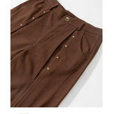 Vintage Riveted Flared Wool Cargo Pants