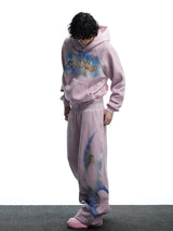 Vintage Pink Embellished Dual Waistband Sweatpants