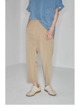 Drapey Stretchy Elastic Waist Cropped Pants