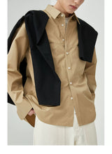 Split Pocket Basic Cotton Shirt