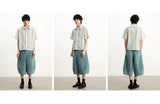 Loose Casual Twill Cropped Shorts
