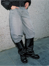 Washed Wrinkled Cowhide Boots