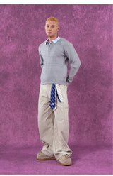 Black Sand Loose Multi-pocket Cargo Pants