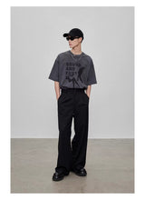Adjustable Waist Wool Blend Dress Pants