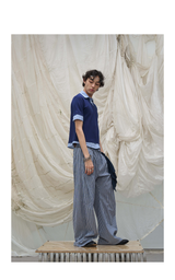 Plaid Casual Pants With Detachable Scarf