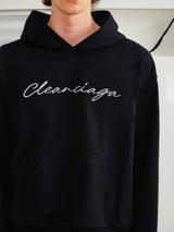 Couple’s Embroidered Script Boxy Hoodie