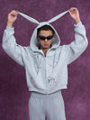 Men's Gray Bunny Ears Printed Hoodie