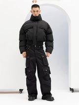 Men's Black White Gray Puffer Jacket