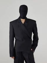 Men's Casual Slim Asymmetric Lace Blazer