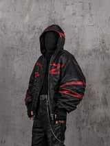 Burnt Red Distressed Bandage MA1 Jacket