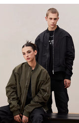 Men's Deconstructed Pleated MA1 Bomber Jacket