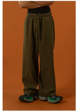 Men's Drawstring Wool Wide Leg Pants