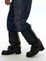 Washed Wrinkled Cowhide Boots