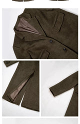 British Style Loose Long Wool Coat