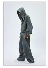 Vintage Washed Drawstring Wide Leg Sweatpants